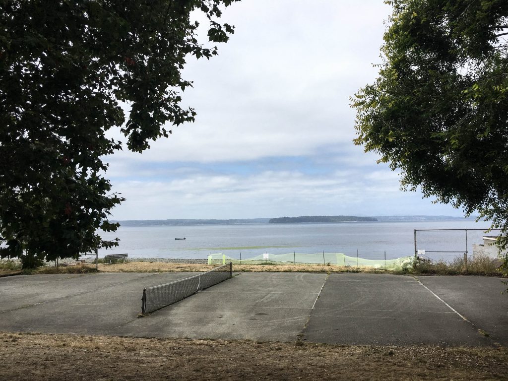 Little used tennis courts in Lowman Park