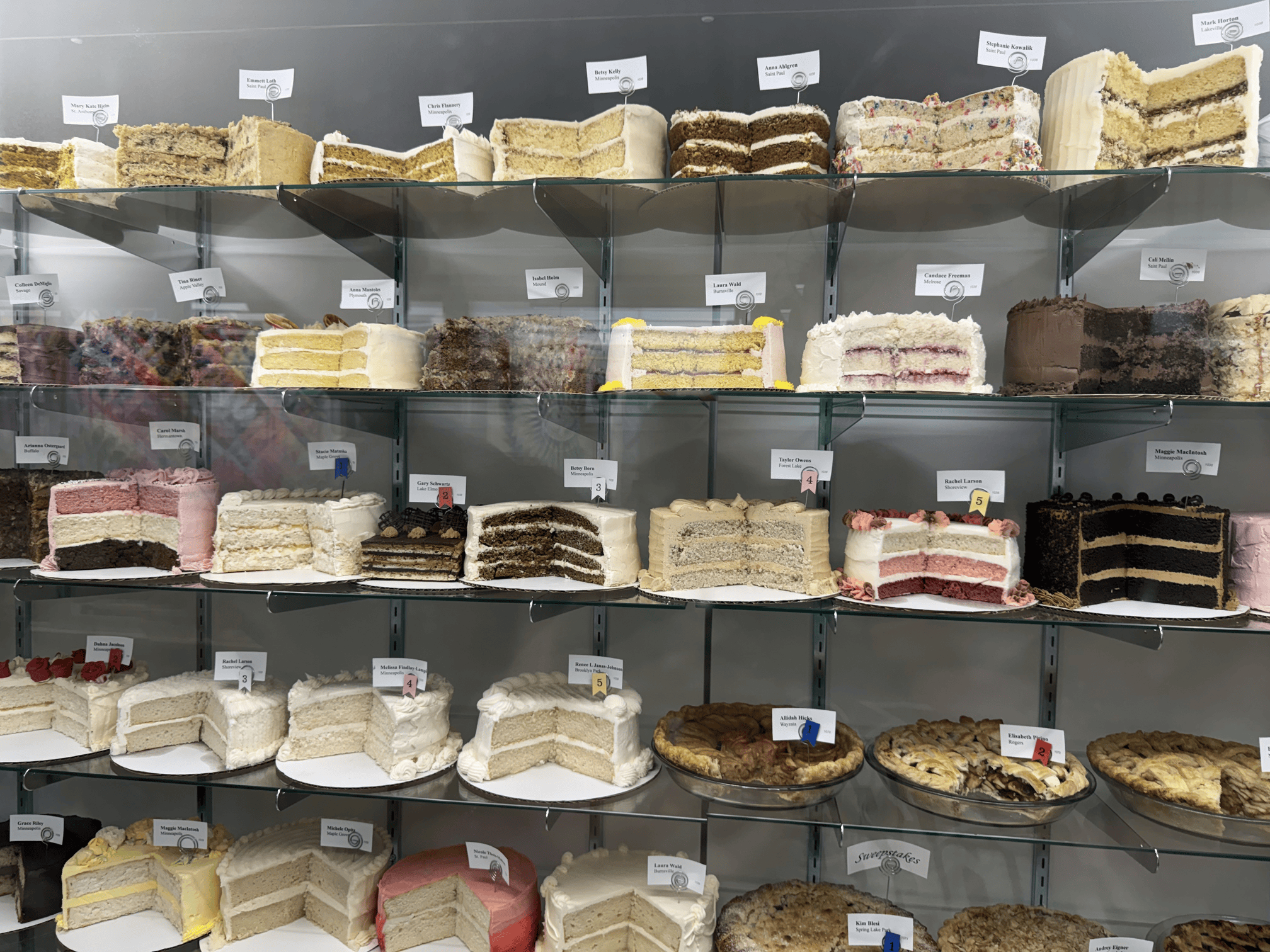 A dizzying array of cakes