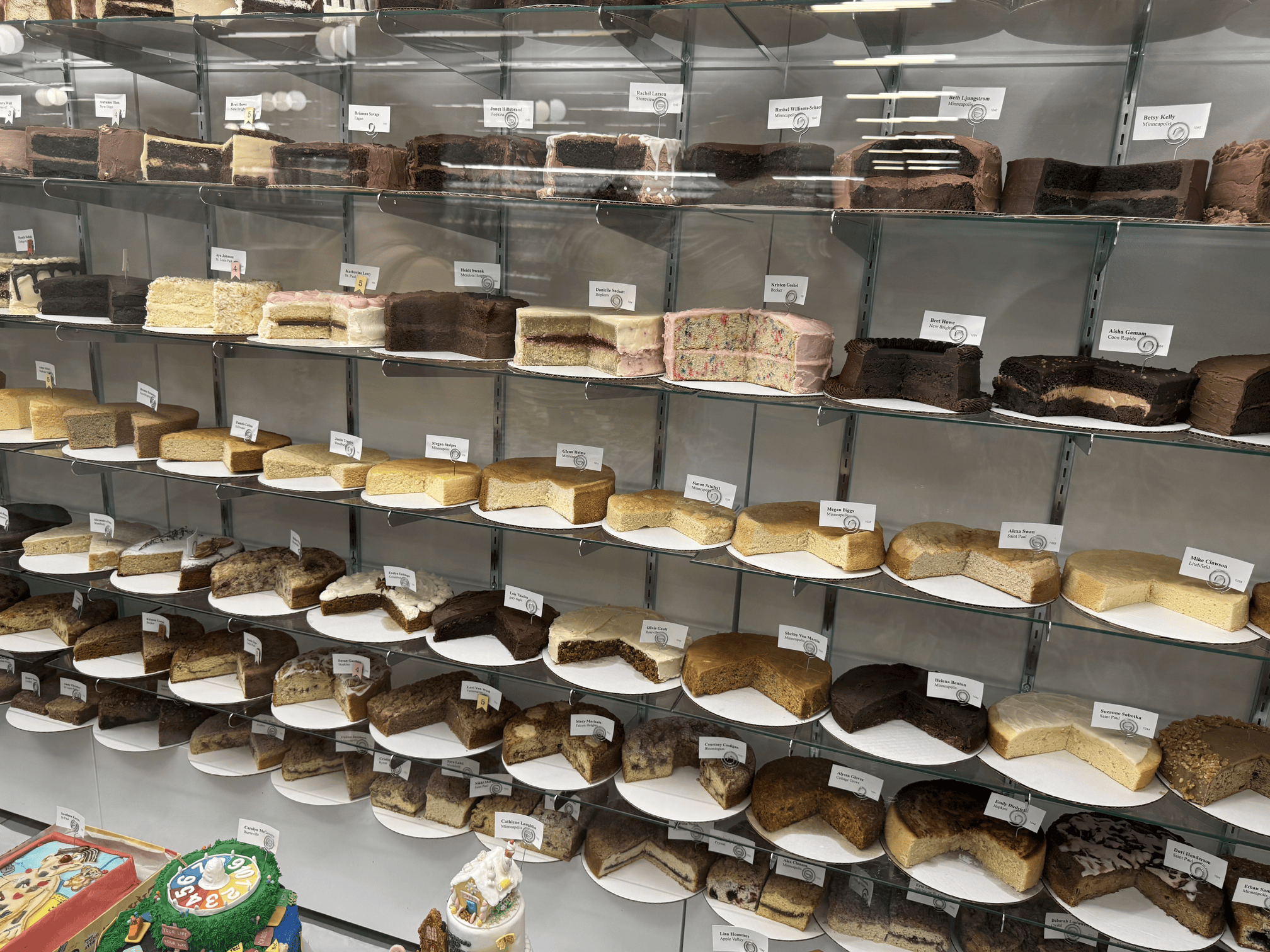 A dizzying array of cakes